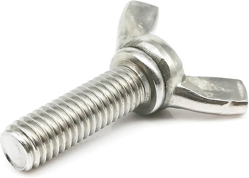 304 Stainless Steel M8 Wing Head Thumb Screw 40mm 2pcs Hand Tighten Toolless Bolt - Image 1